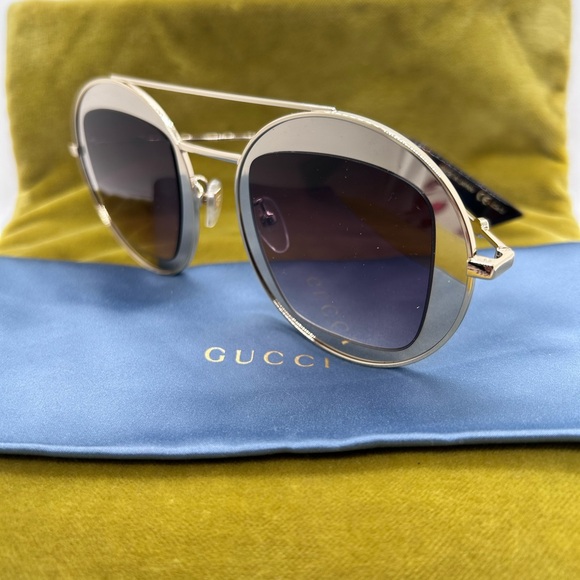 Gucci Gold Round Sunglasses - Picture 2 of 6